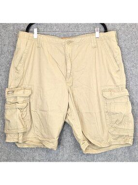 Lee Dungarees Mens Cargo Shorts 40 Khaki Beige Cotton Multi Pocket Casual